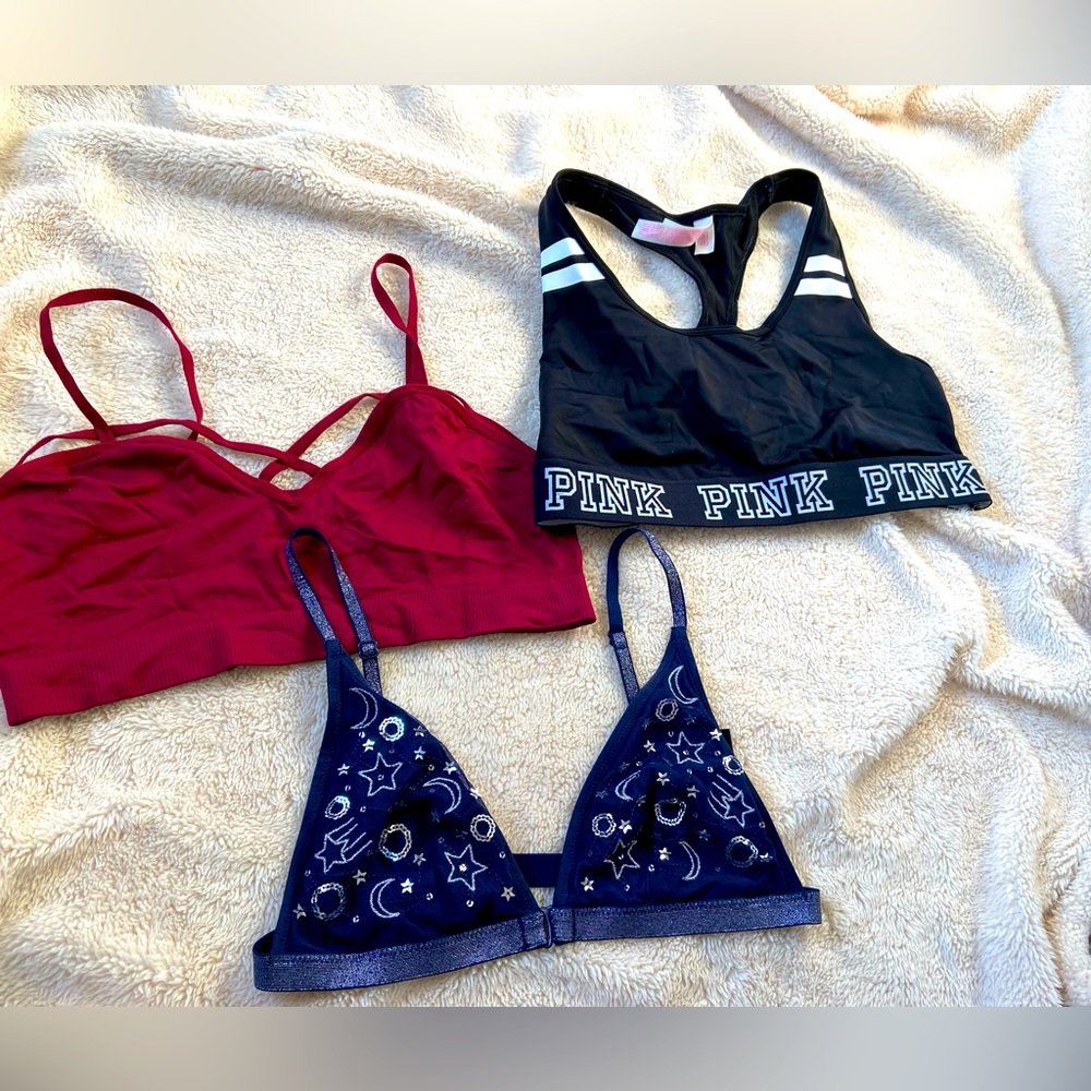 Like new (3) bra/bralettes - Size Small